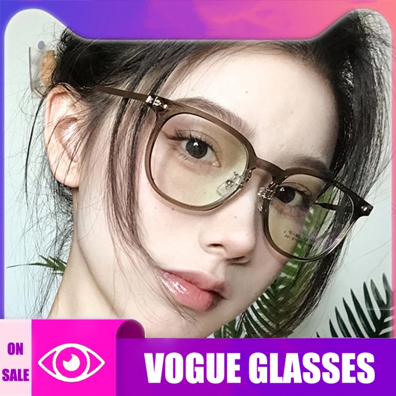 New TR90 Anti Blue Light Women Cold Tea Color Big Frame Thinner