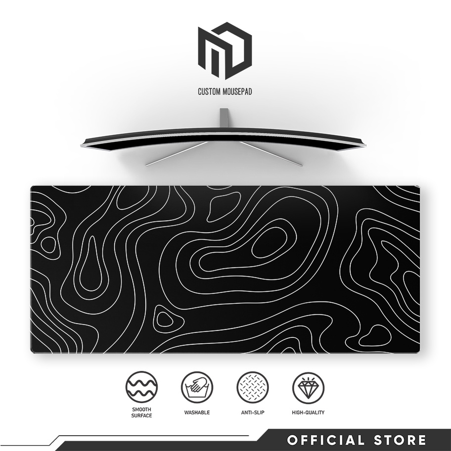 MD Custom Mousepad Topographic Extended Mousepad Large Gaming Mouse