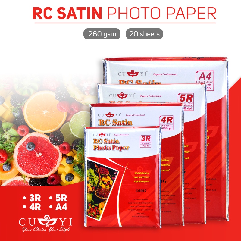 Cuyi Rc Satin Photo Paper Gsm R R R A Size Sheets Shopee