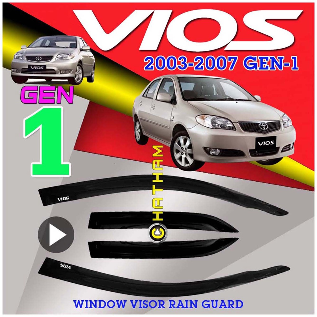 Toyota Vios 2003 Up To 2007 Gen 1 Robin Rain Guard Window Visor