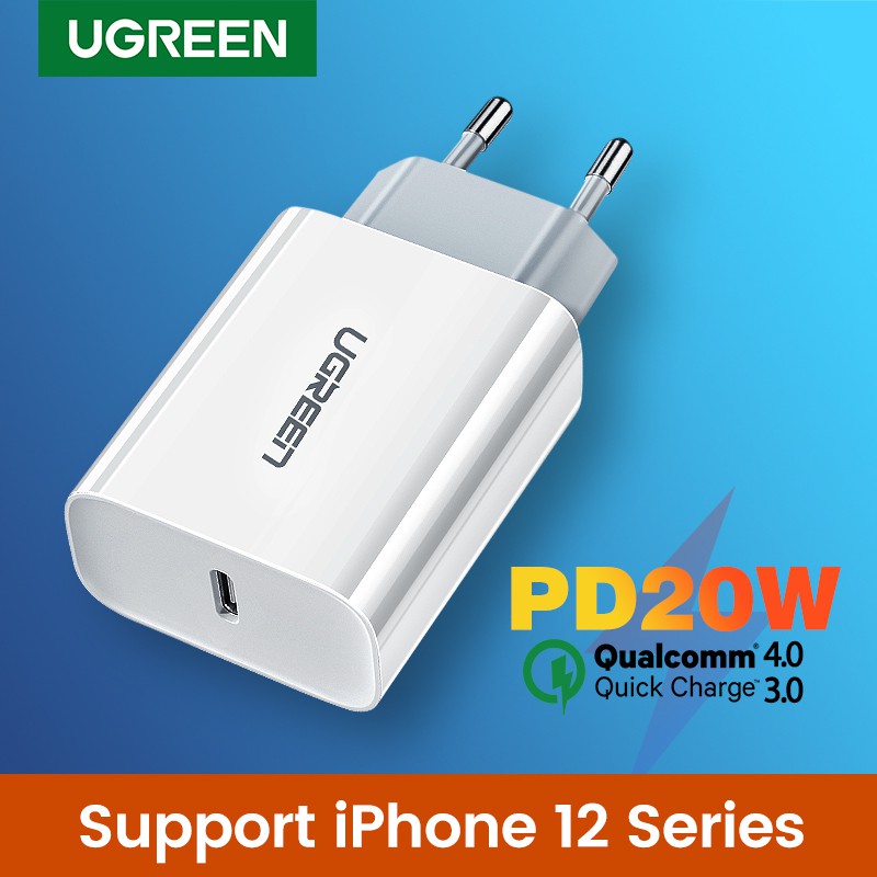 UGREEN 20W EU Plug PD Fast USB Charger Quick Charge 4 0 3 0 Type C