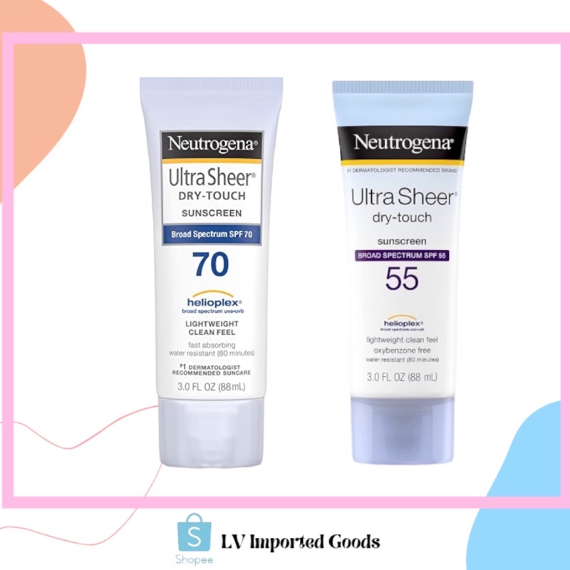 Neutrogena Ultra Sheer Dry Touch Sunscreen Lotion Broad Spectrum Spf