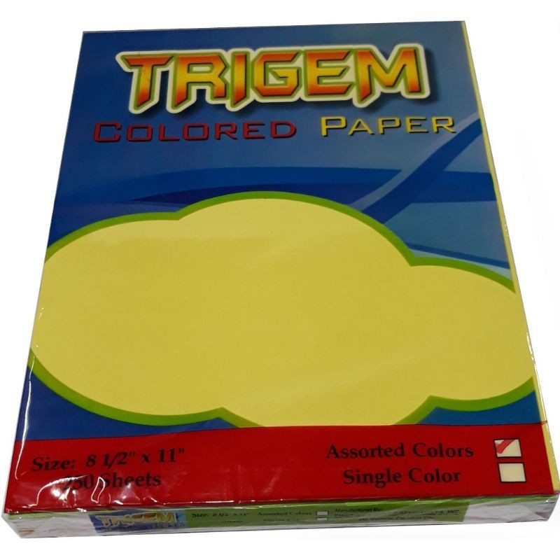 Trigem Colored Paper Assorted Color Sheets Ream Shopee Philippines