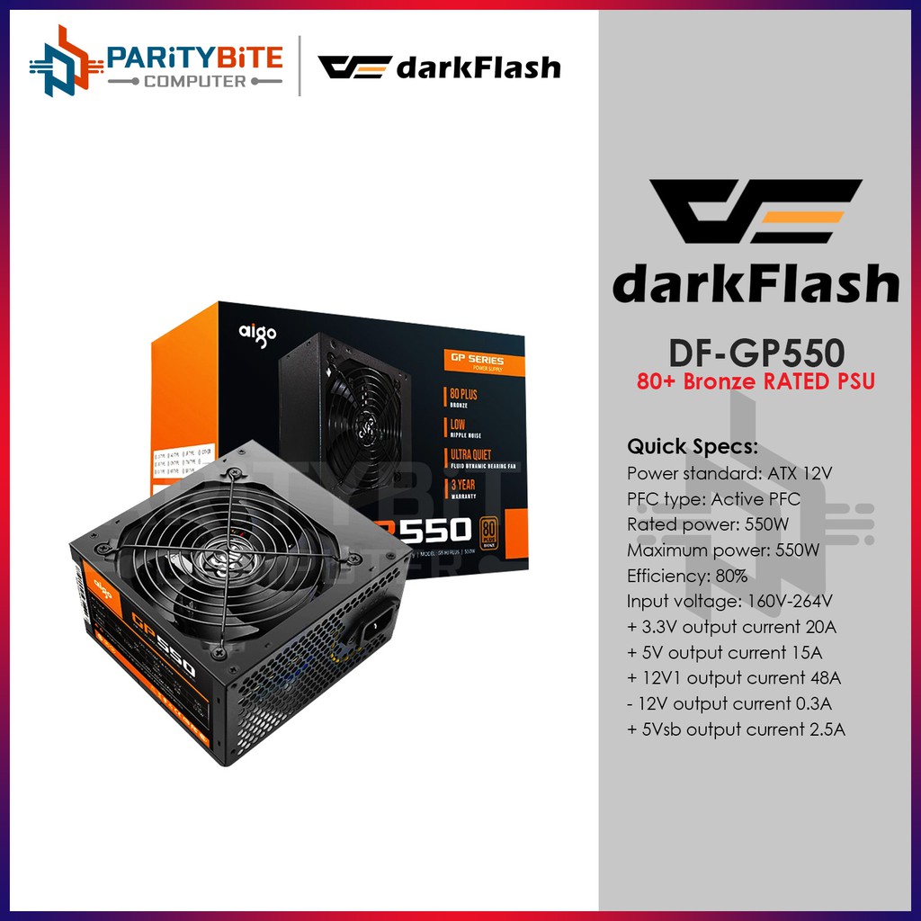 DarkFlash GP650 80Plus Bronze 650W ATX Power Supply Shopee Philippines