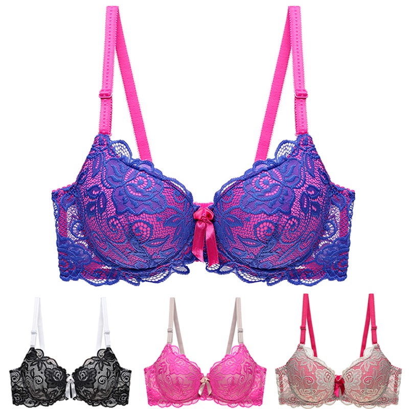 New Plus Size Lace Bras For Women Sexy Lingerie Super Push Up