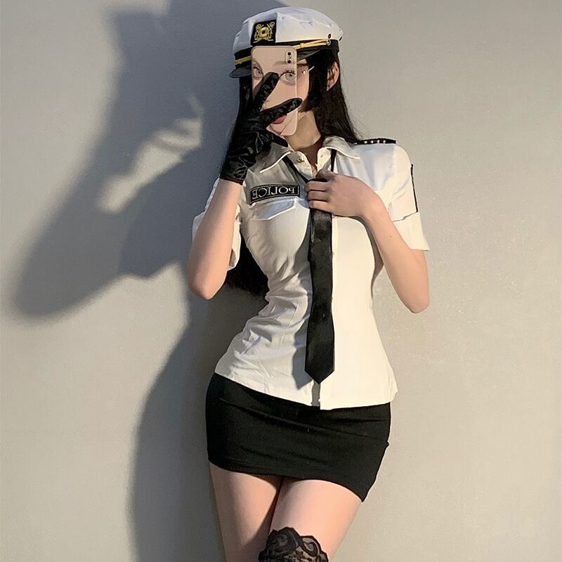 Cindy Sexy Stewardess Policewoman Uniform Ol Secretary Police Clothes