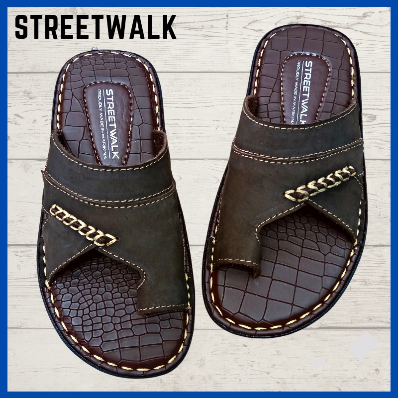 Streetwalk Marikina Made One Finger Leather Sandals For Men Casual Flat