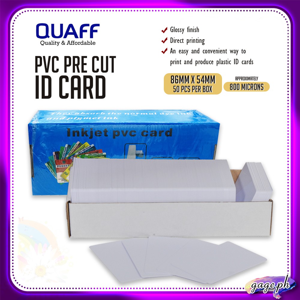 QUAFF Printable PVC Pre Cut Cards For Direct ID Printing Shopee