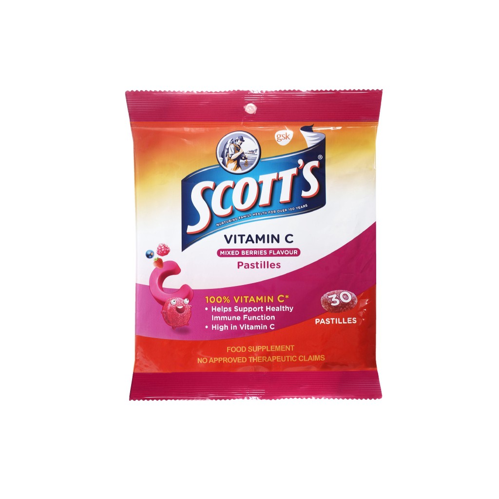 Scott S Vitamin C Pastilles Mixed Berries Flavour 30 Pieces Shopee