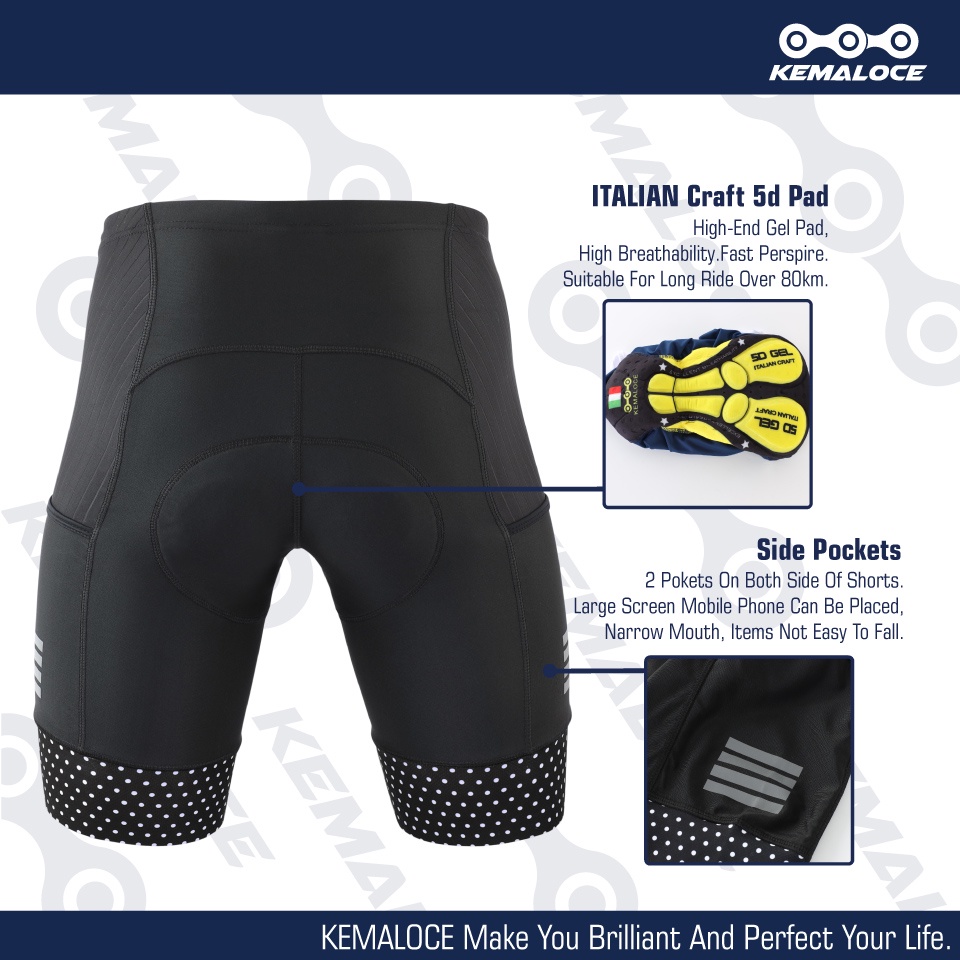 KEMALOCE Men Cycling Shorts Blank Black Blue Red Green Cycling Shorts