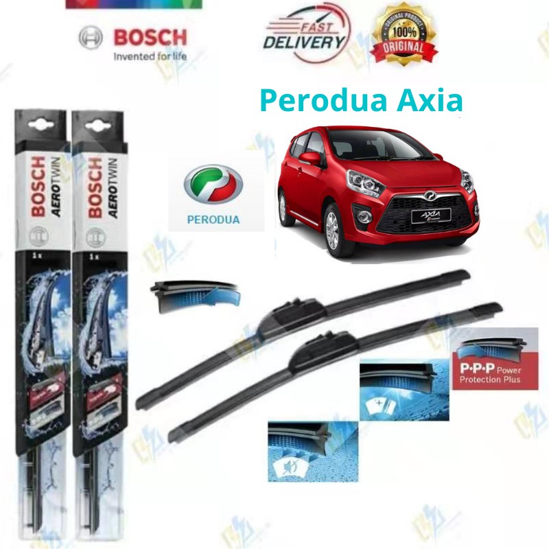 Ready Stock Bosch Aerotwin Retrofit U Hook Wiper Set For Perodua Axia