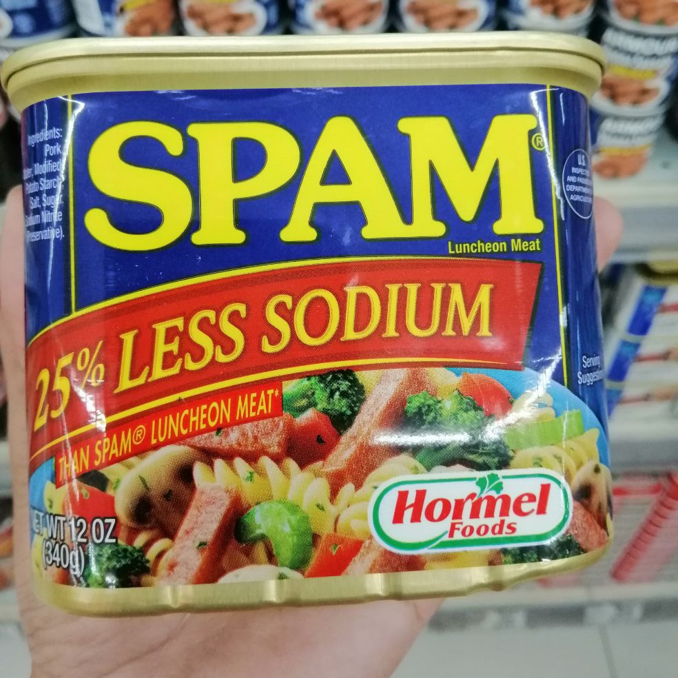 Spam Luncheon Meat Hormel Brand Less Sodium Grams Per Pack Kbp