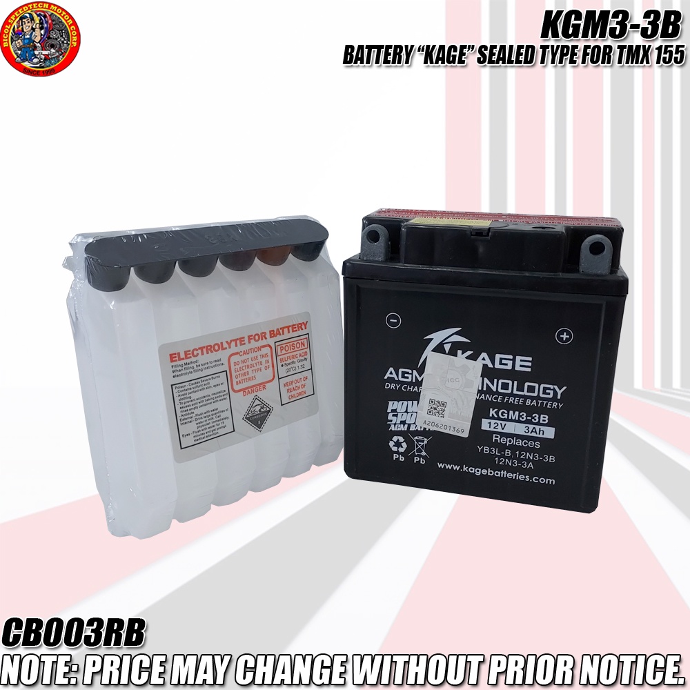 Kgm B Battery Kage Sealed Type For Tmx Cb Rb Shopee