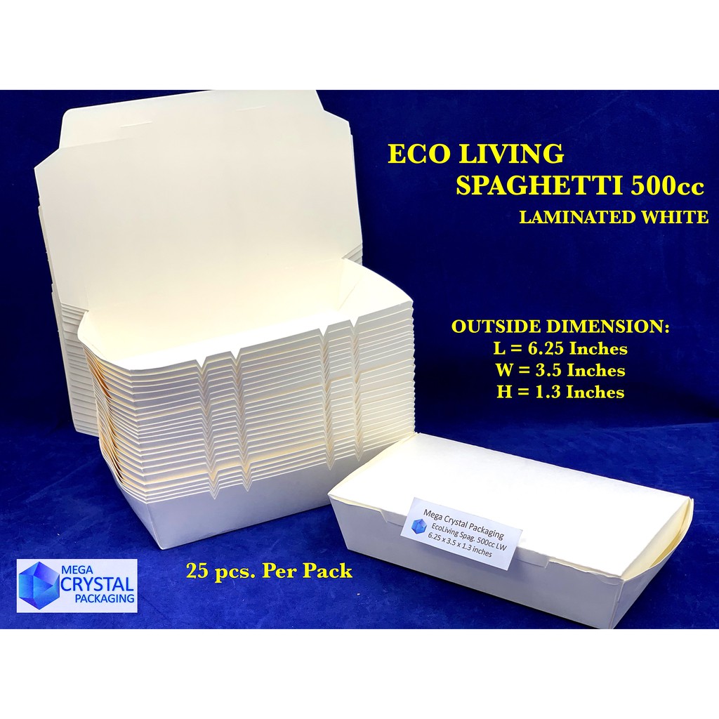 Eco Living Spaghetti Cc Laminated White Pcs Per Pack Lunch