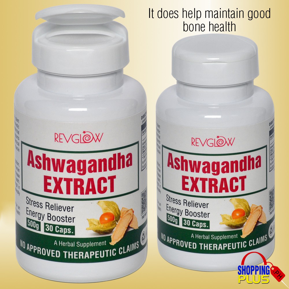 Ashwagandha Extract Set Pf 2 500mg 30 Capsule Supplement By Revglow