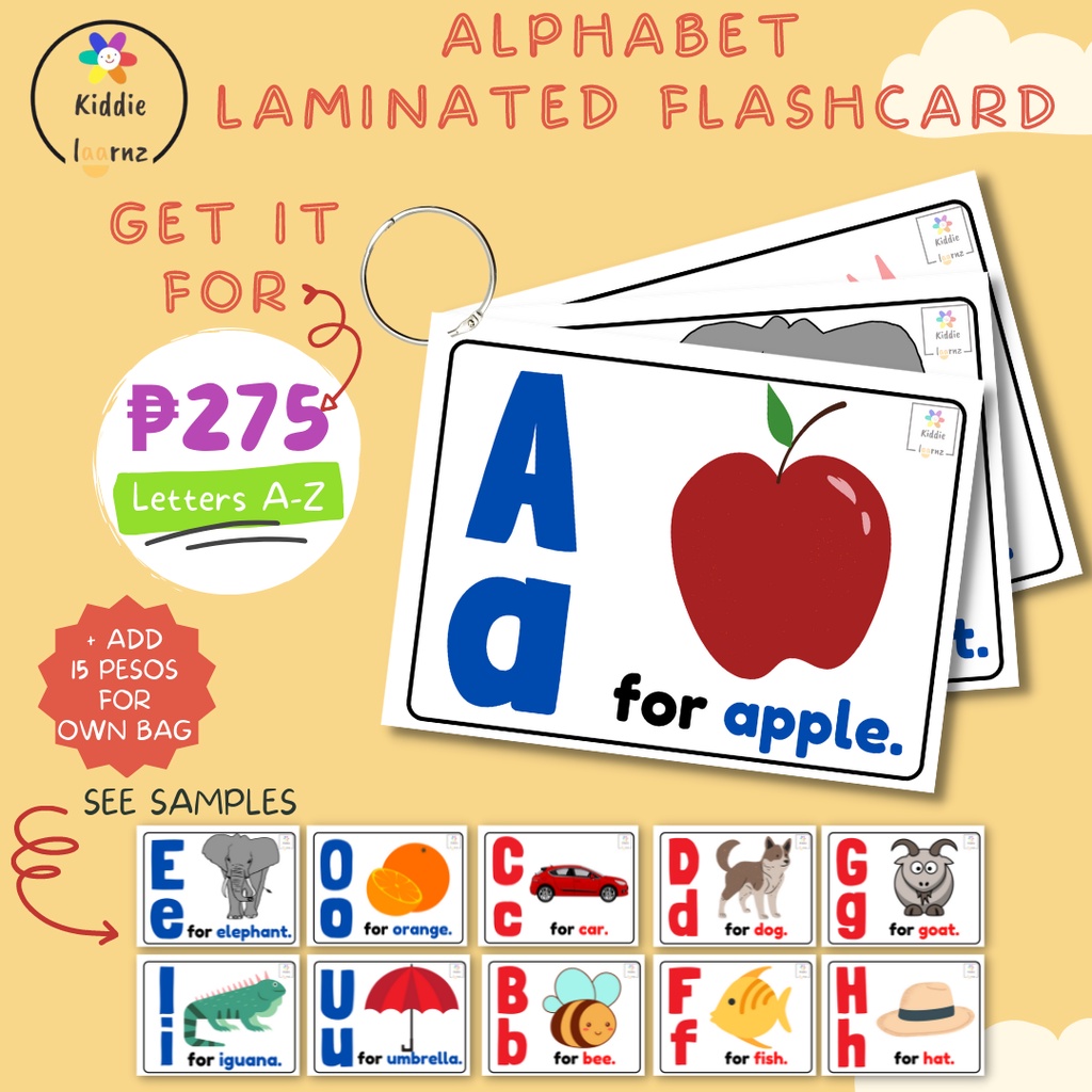 Alphabet Flashcards Fully Laminated Shopee Philippines