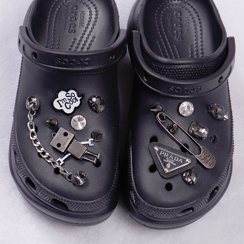 Metal Jibitz Set Shoe Accessories Croc Gems Crystal Rivet Fashion