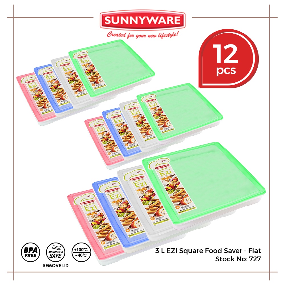 Pcs L Ezi Square Food Saver Flat Sunnyware Food Keeper