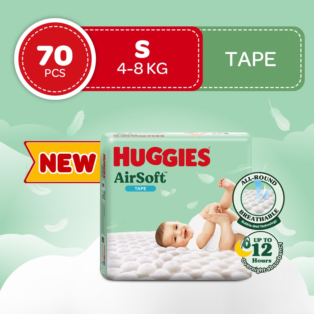 Huggies Airsoft Tape Diapers Small Pcs Shopee Philippines