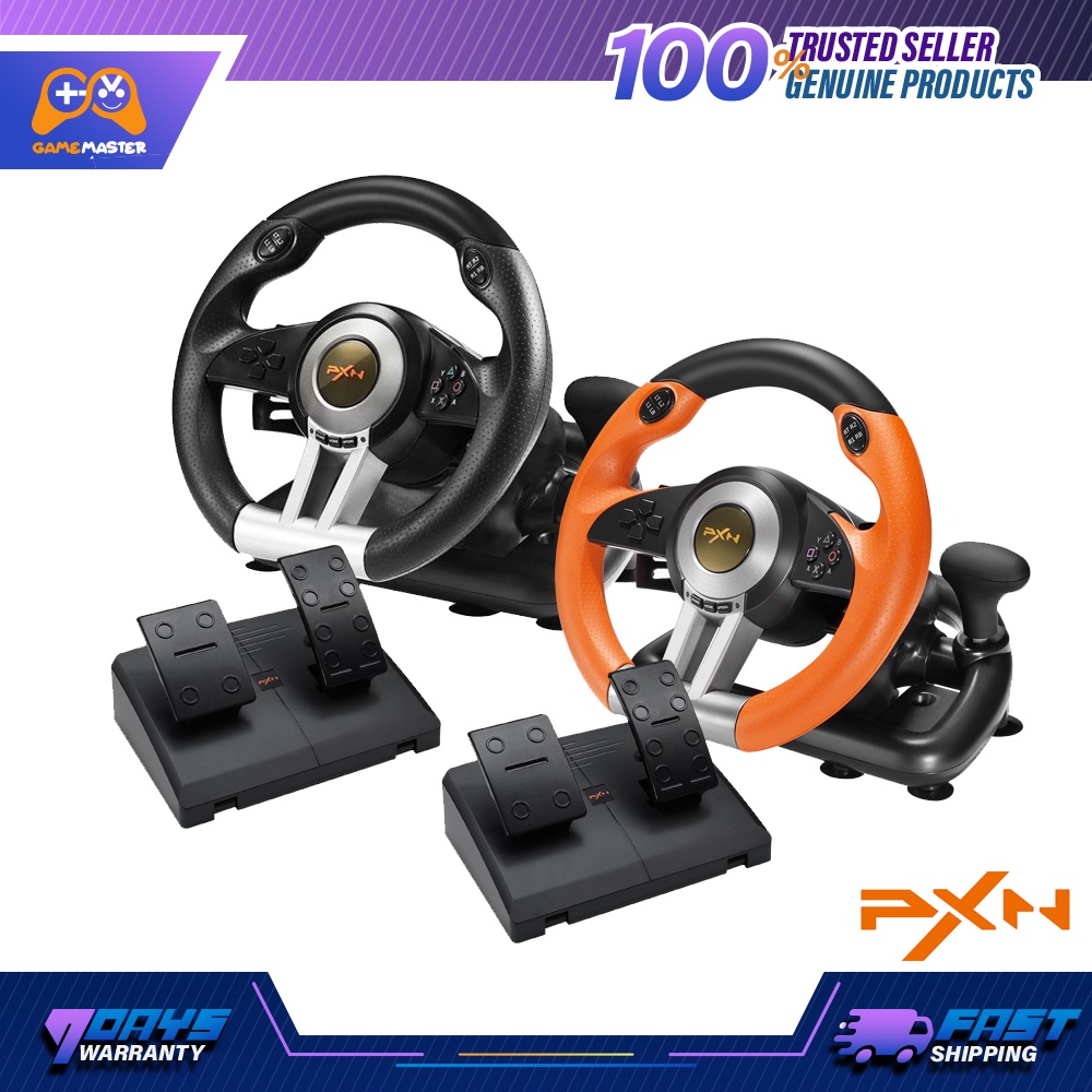 Pxn V Pro Racing Steering Wheel Usb Wired Dual Motors Vibration Wheel