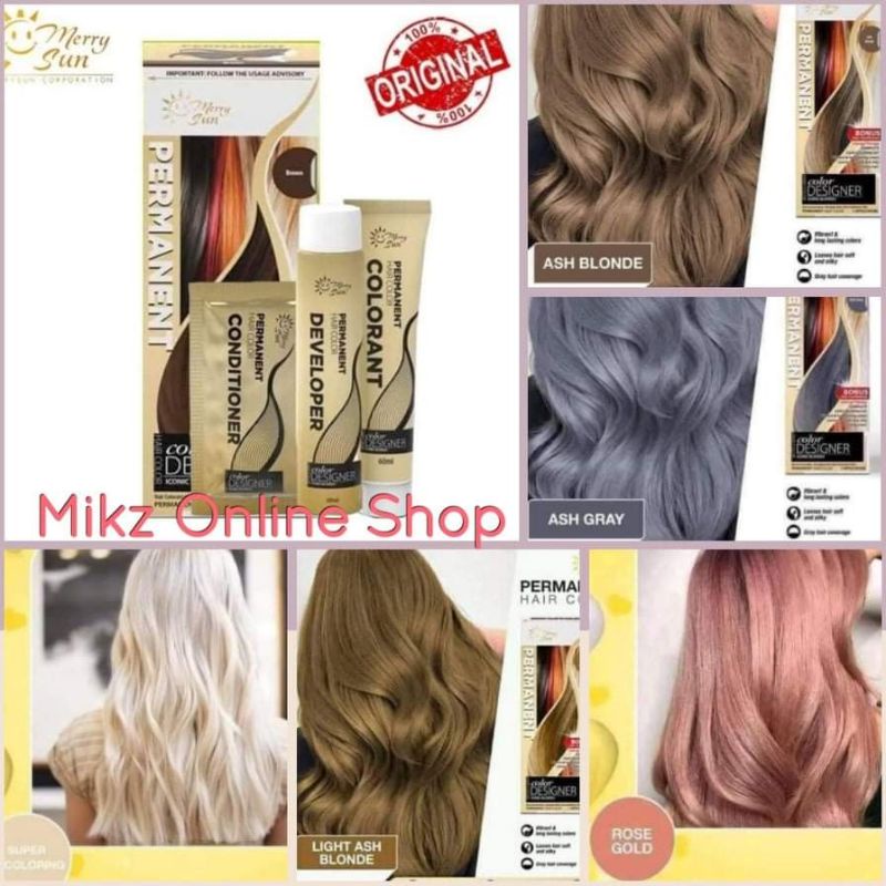 Original Merrysun Permanent Haircolor Ash Blonde Ash Grey Bleach Light