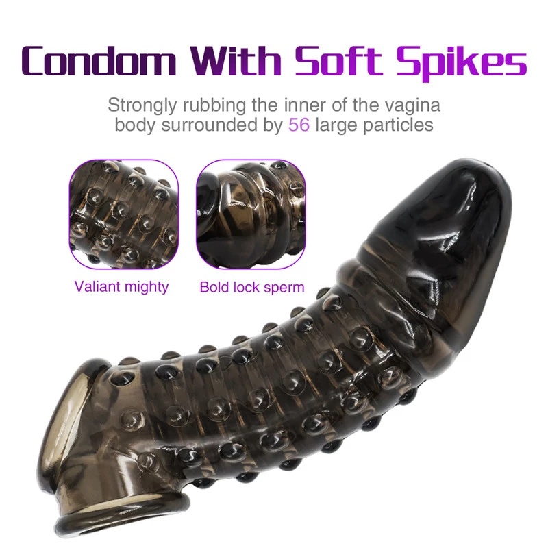 Penis Sleeve Enlarger Enlargement Reusable Condoms Thick Cock Rings