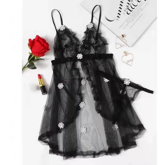 Women S Lace Sex Nighties Split Dress Sexy Underwear Shopee