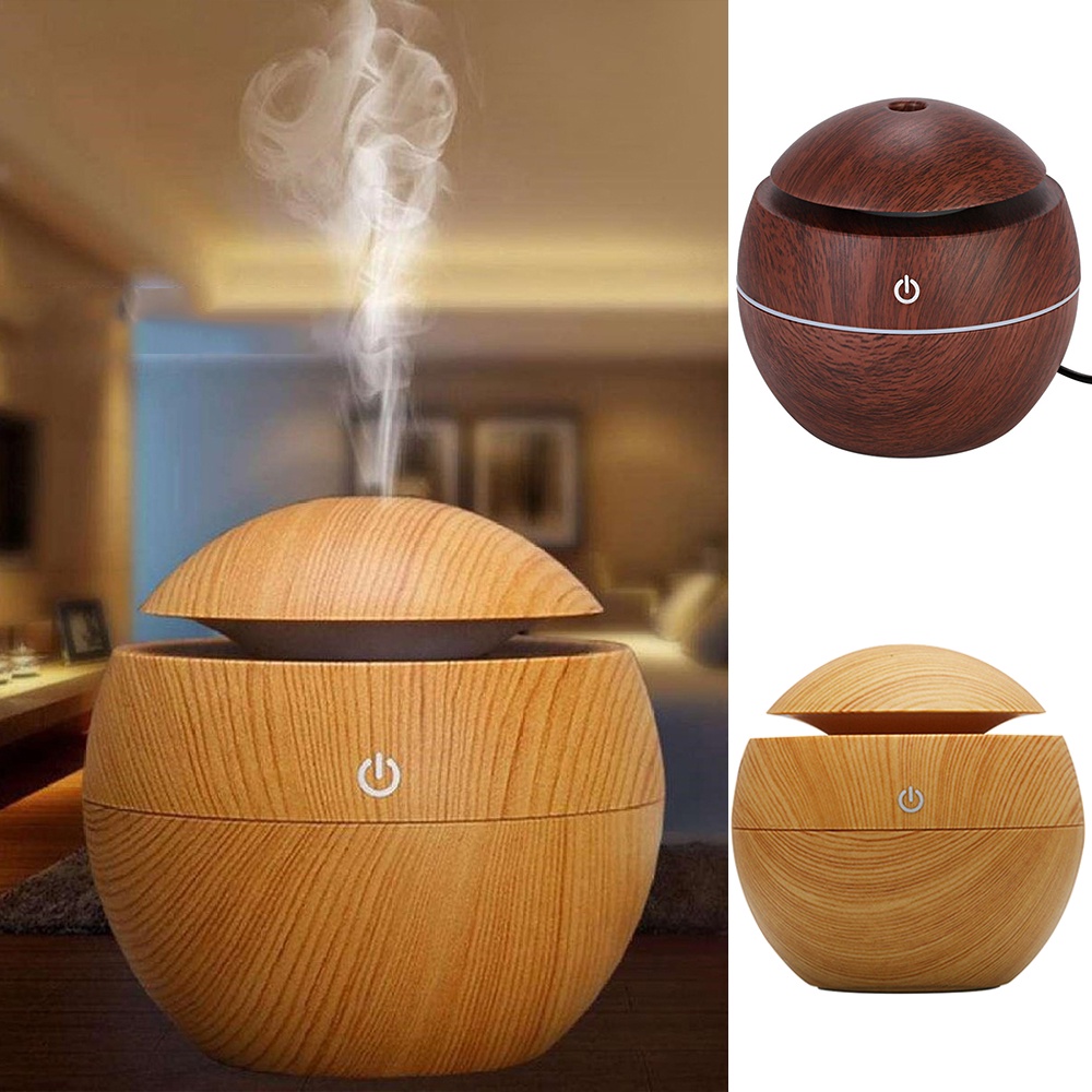 130ML Wood Grain Air Humidifier Aromatherapy Essential Oil Diffuser