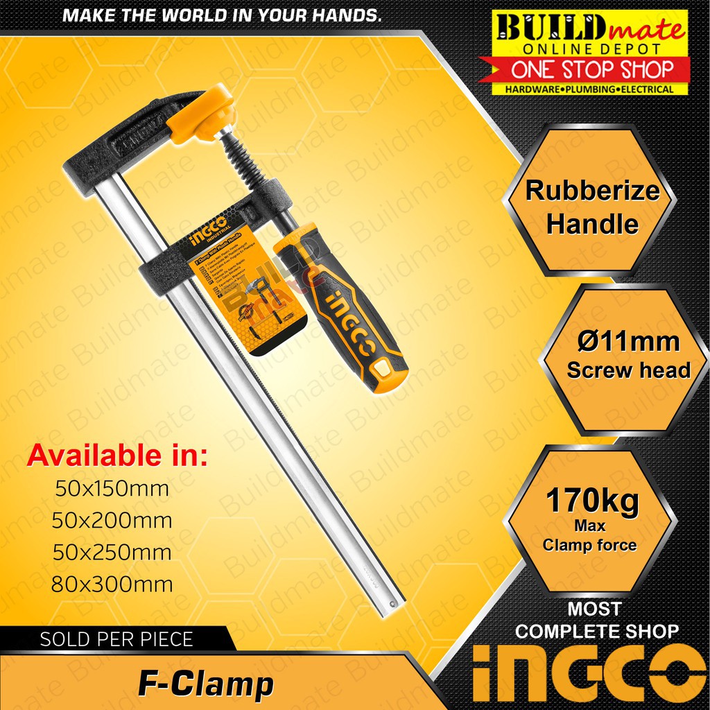 INGCO F Clamp DIY 50x200mm With Full Total Rubberize Handle HFC020502