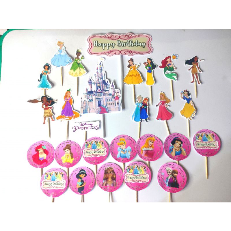 Disney Princess Cake Cupcake Topper Set 27pcs 15pcs 12pcs