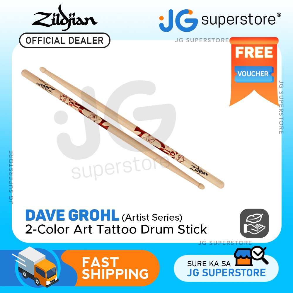 Zildjian Zasdg Dave Grohl Artist Series Signature Drumsticks With Two