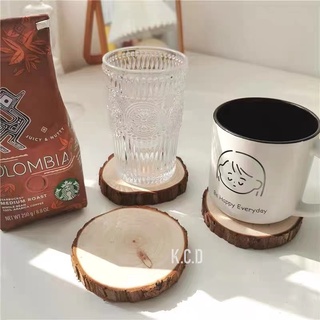 Natural Acacia Wood Coaster Unfinished Bulk Rustic Round Coaster Set