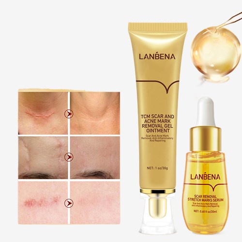 Lanbena Acne Scar Remove Set Removal Serum Pimeple Marks Treatment