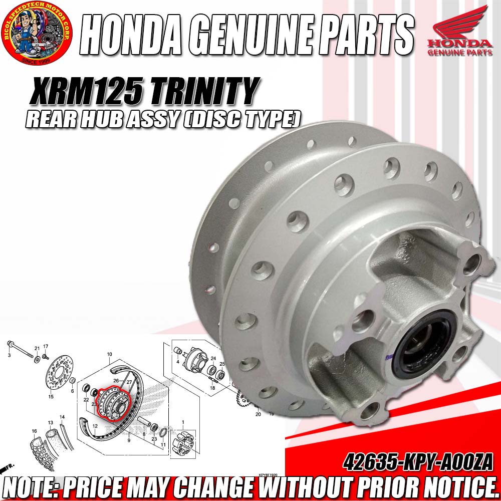 Xrm Trinity Rear Hub Sub Assy Hpi Genuine Kpy A Za Shopee