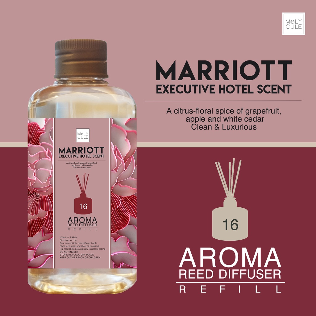 Marriott Hotel Scent Reed Refill Aroma Diffuser Oil Home Room Fragrance