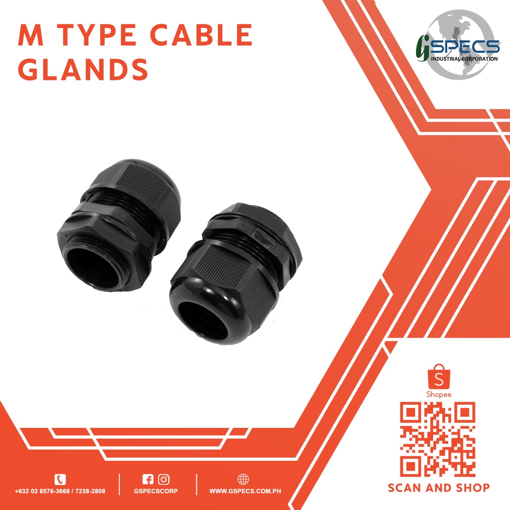 M Type Nylon Cable Glands Black Large Shopee Philippines