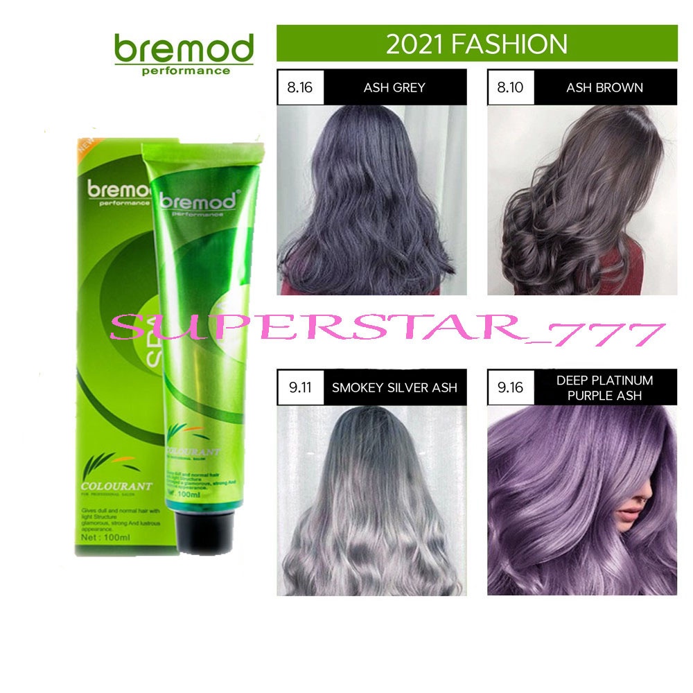 Bremod Hair Color Hair Dye Cream Ml Ash Blonde Ash Grey Ash Brown