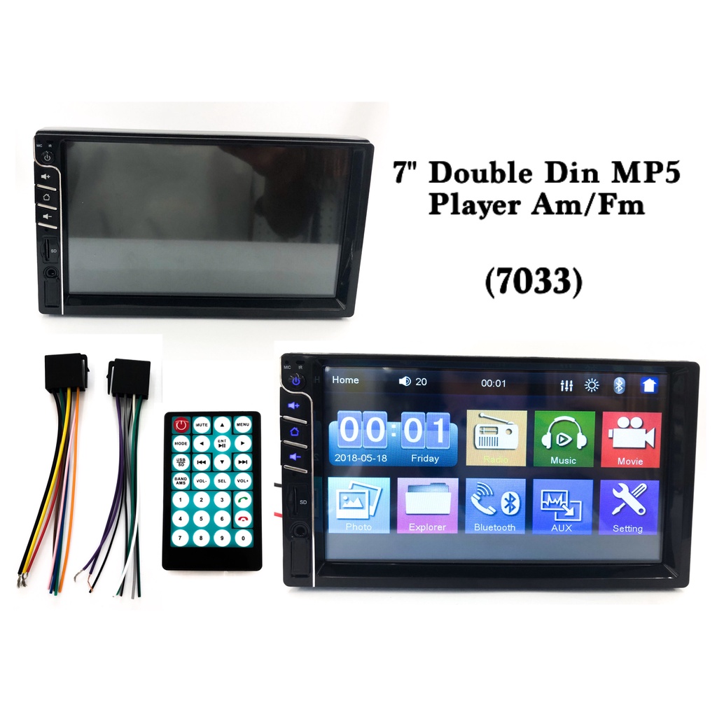 CPO 7INCH AM FM UNIVERSAL DOUBLE DIN CAR MP5 PLAYER STEREO BLUETOOTH