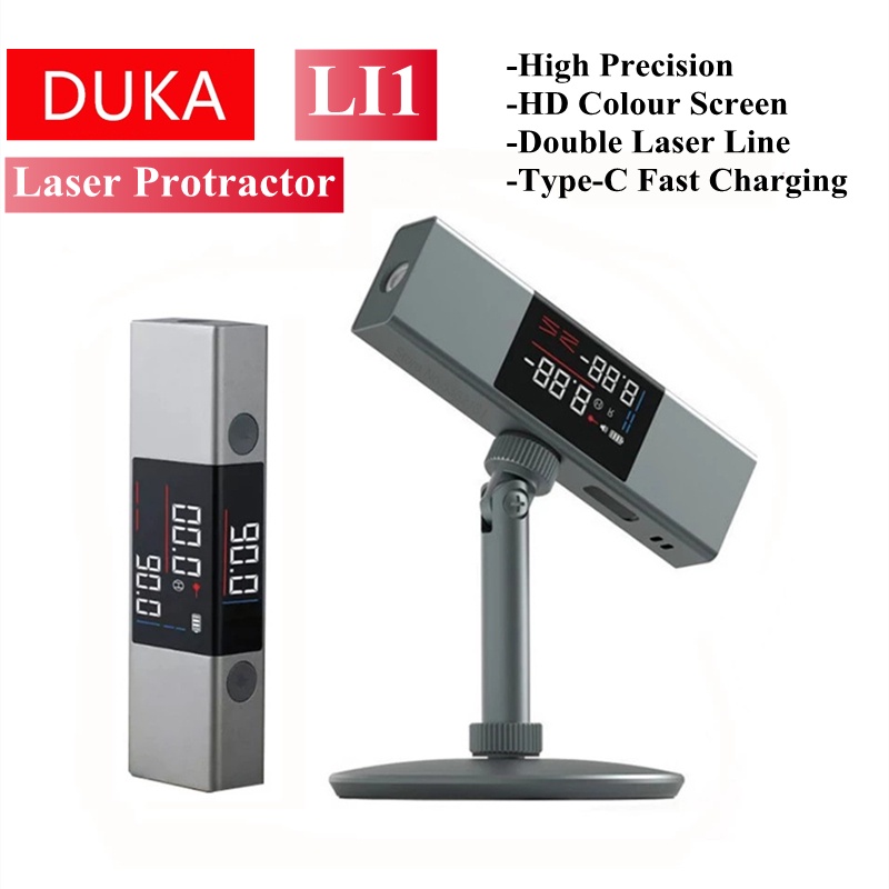 Duka Li Laser Protractor Digital Inclinometer Angle Measure In