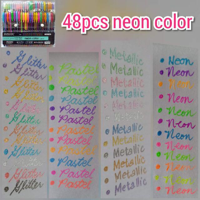 48 Pcs Zuixua Neon Color Pens Metallic Pastel Highlighter And