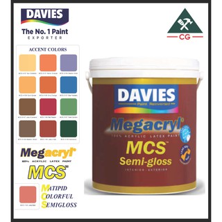 Davies 4 LITERS Megacryl Accent Colors Semi Gloss Latex Paint Water