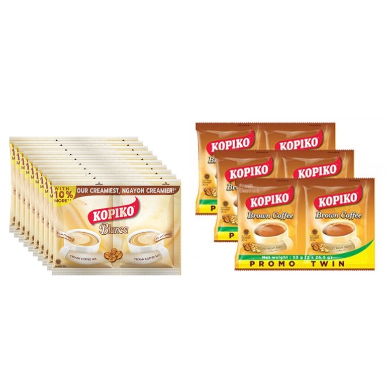 Kopiko Coffee Twin Pack BLANCA BROWN SUGAR BLACK 5 Packs Shopee