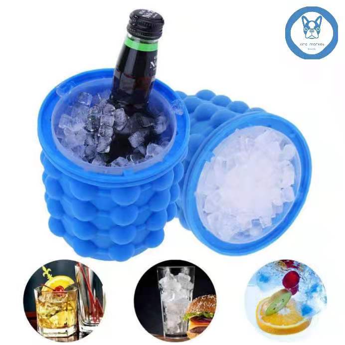 KM Food Grade Silicone Ice Cube Bucket New Design Silicone Ice Cube