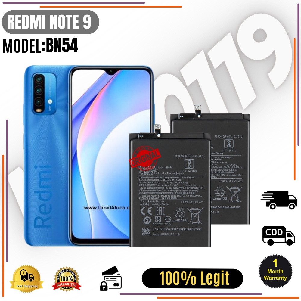 Xiaomi Redmi Note Redmi X Battery Model Bn Original Quality