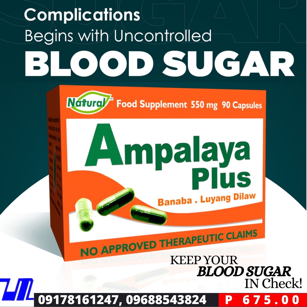 Ampalaya Plus Diabetes Food Supplement 550mg Capsules Box Of 90 KMO