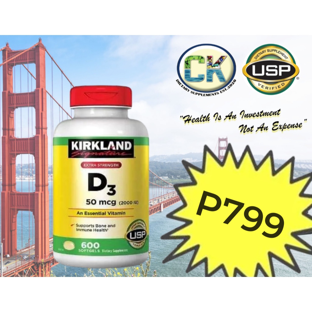 Kirkland Signature Extra Strength Vitamin D3 50 Mcg 600 Softgels