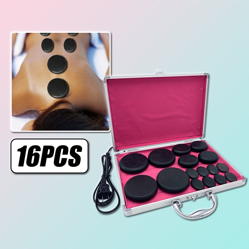 Pcs Hot Stone For Massage With Electric Heater Box Relieve Stress