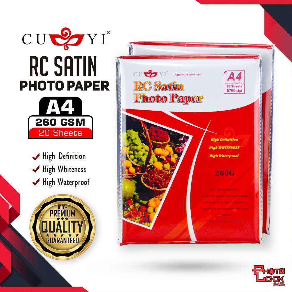 A Size Cuyi Resin Coated Rc Satin Photo Paper Inkjet Photo Paper