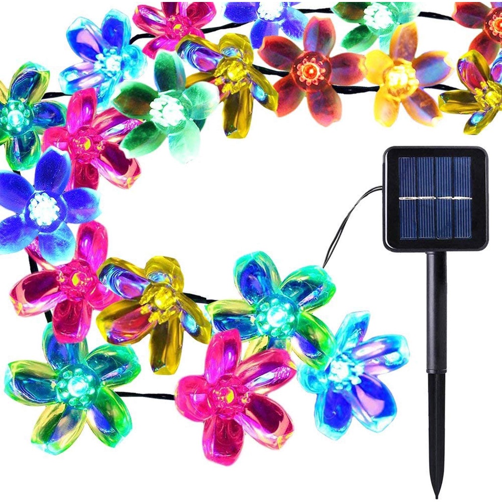 Solar Flower String Lights Outdoor Waterproof Cherry Blossom Solar