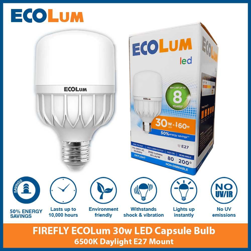 FIREFLY ECOLum 30w 6500K Daylight E27 LED Capsule Bulb Shopee Philippines